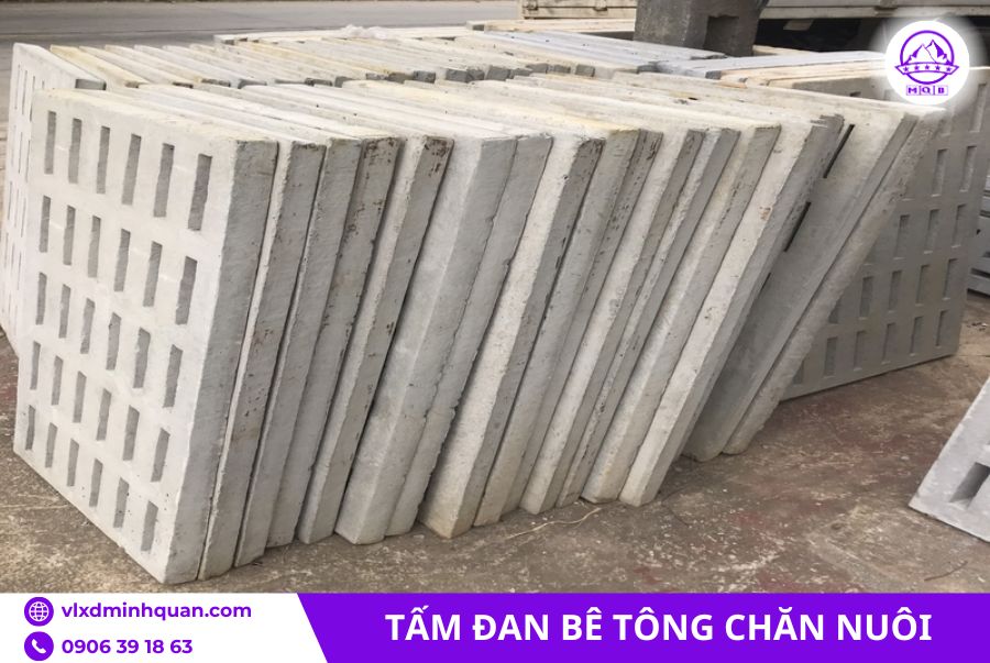 Tấm đan chăn nuôi bằng bê tông 600x1000x60mm 3 Tấm đan chăn nuôi 600x1000x60mm có rãnh thoát nước