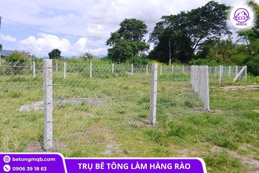 Trụ bê tông 120x120x3500mm rào lưới B40 đúc sẵn 1 Trụ bê tông 120x120x3500mm