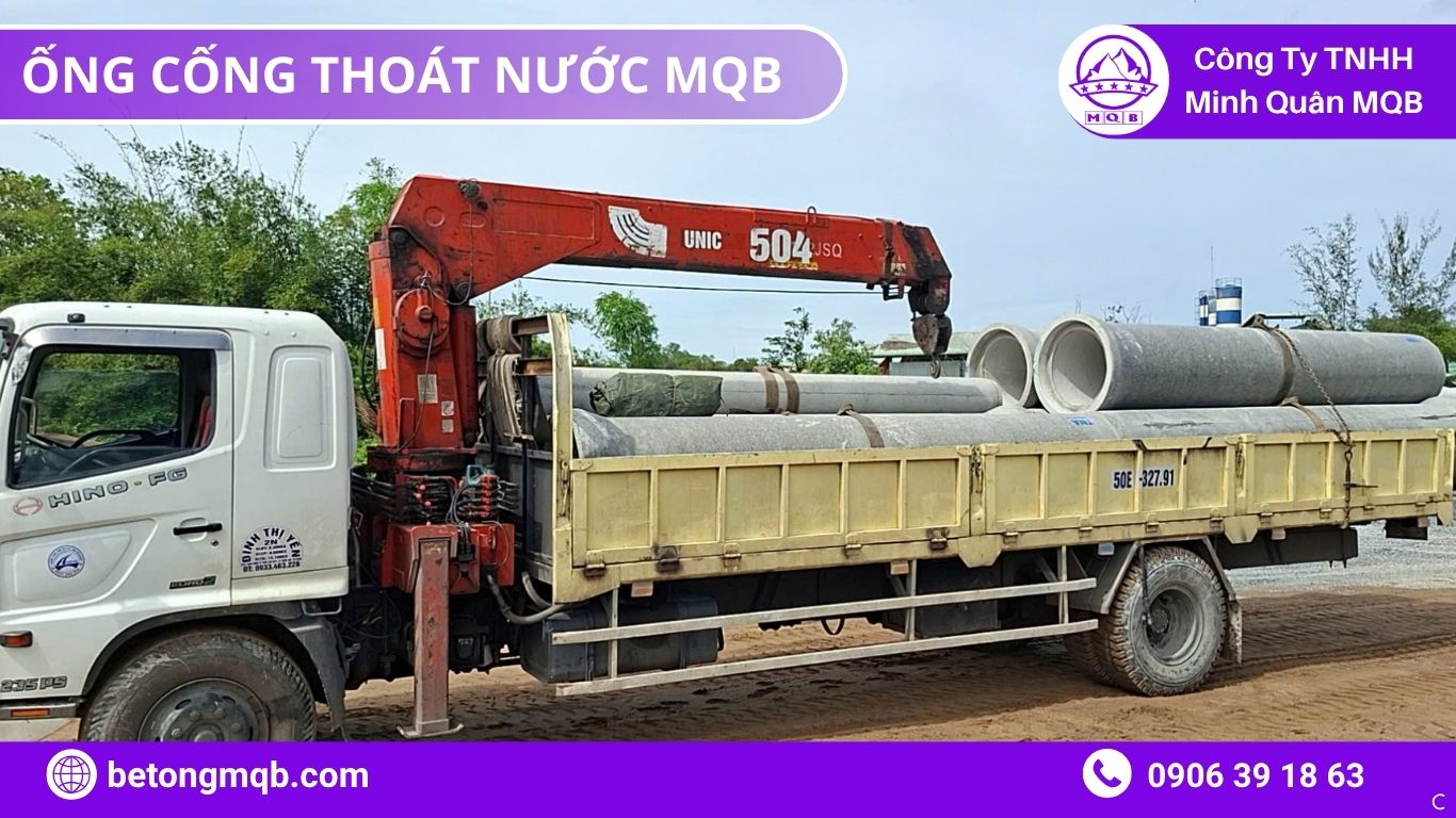 Ống Cống Thoát Nước – Ứng Dụng Cho Công Trình 2026 | BÊ TÔNG MQB 4 Vận chuyển ống cống thoát nước cho công trình Long Thành