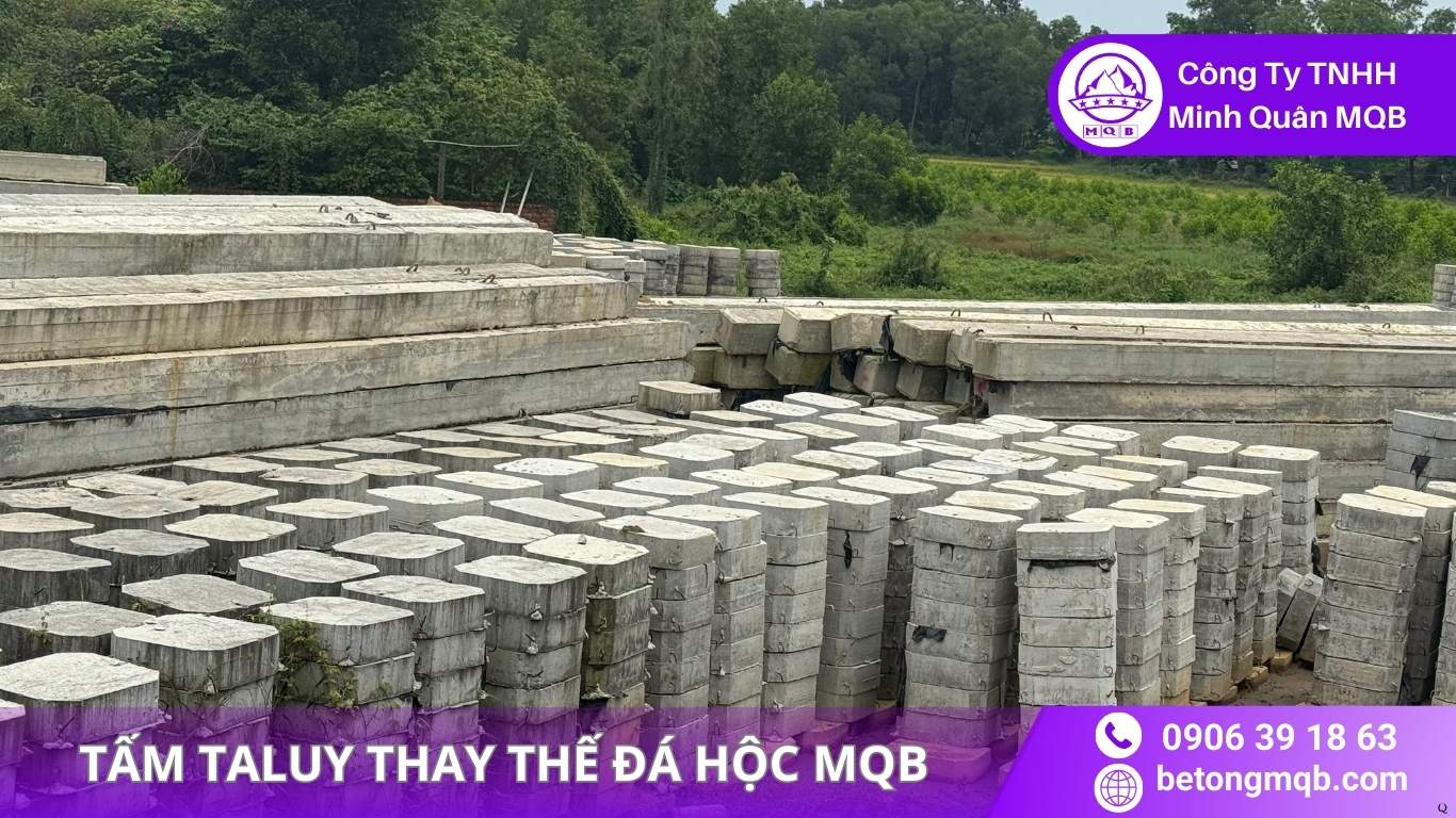 Tấm taluy thay thế đá hộc MQB thực tế