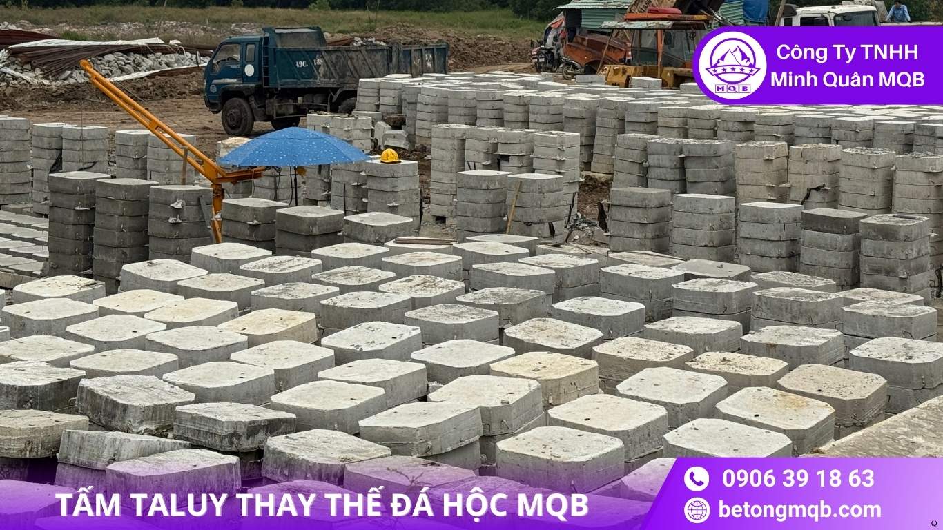 Tấm taluy thay thế đá hộc MQB thực tế trong công trình