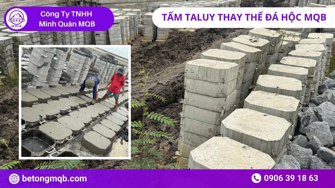 Công Nghệ Sản Xuất Tấm Taluy MQB tiêu chuẩn trong công trường