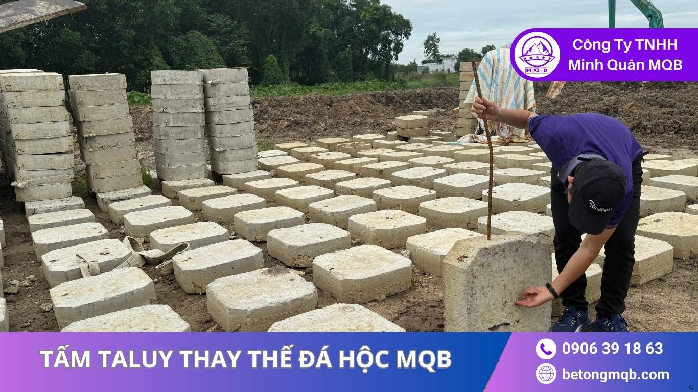 Tấm taluy kè hồ đô thị MQB trong công trình