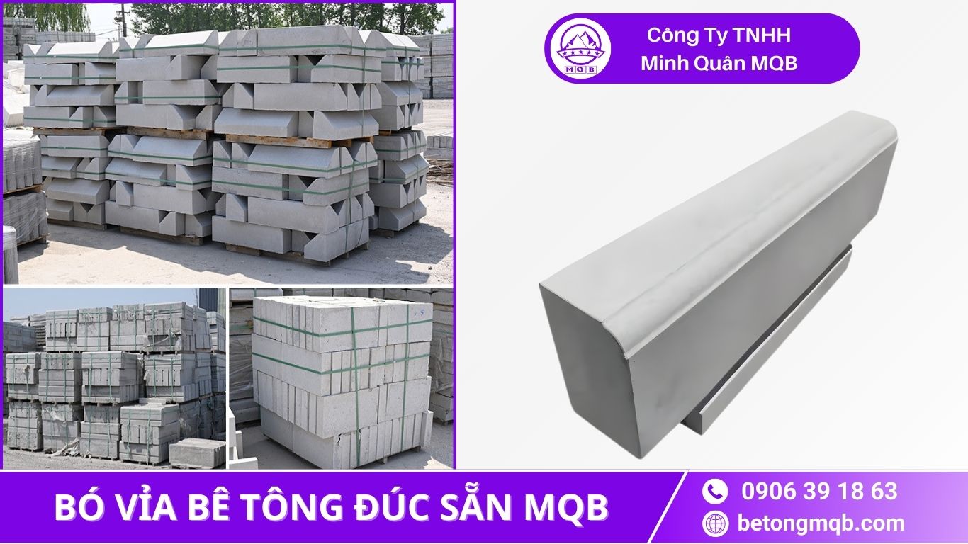 bó vỉa bê tông mác cao long thành cho tuyến gần sân bay