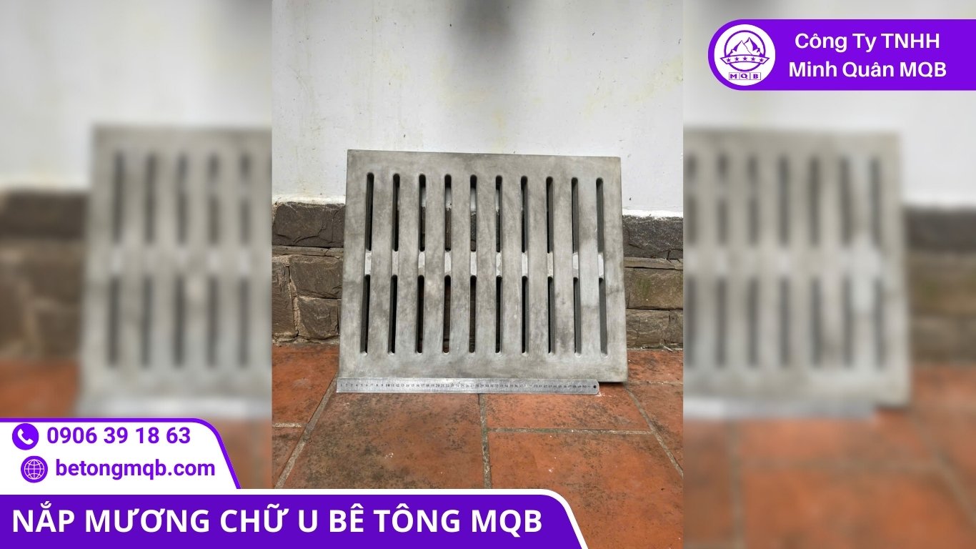 Cấu tạo tấm đan nắp mương chữ U bê tông MQB