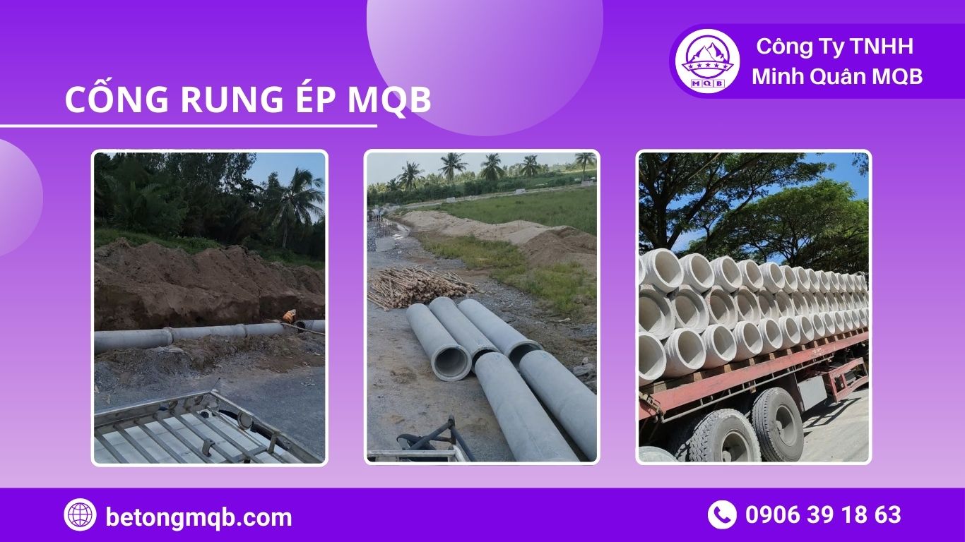 Cống Rung Ép D1200 – Tuyến Tiêu KCN 2026 | Bê Tông MQB 4 Thi công cống rung ép D1200 MQB