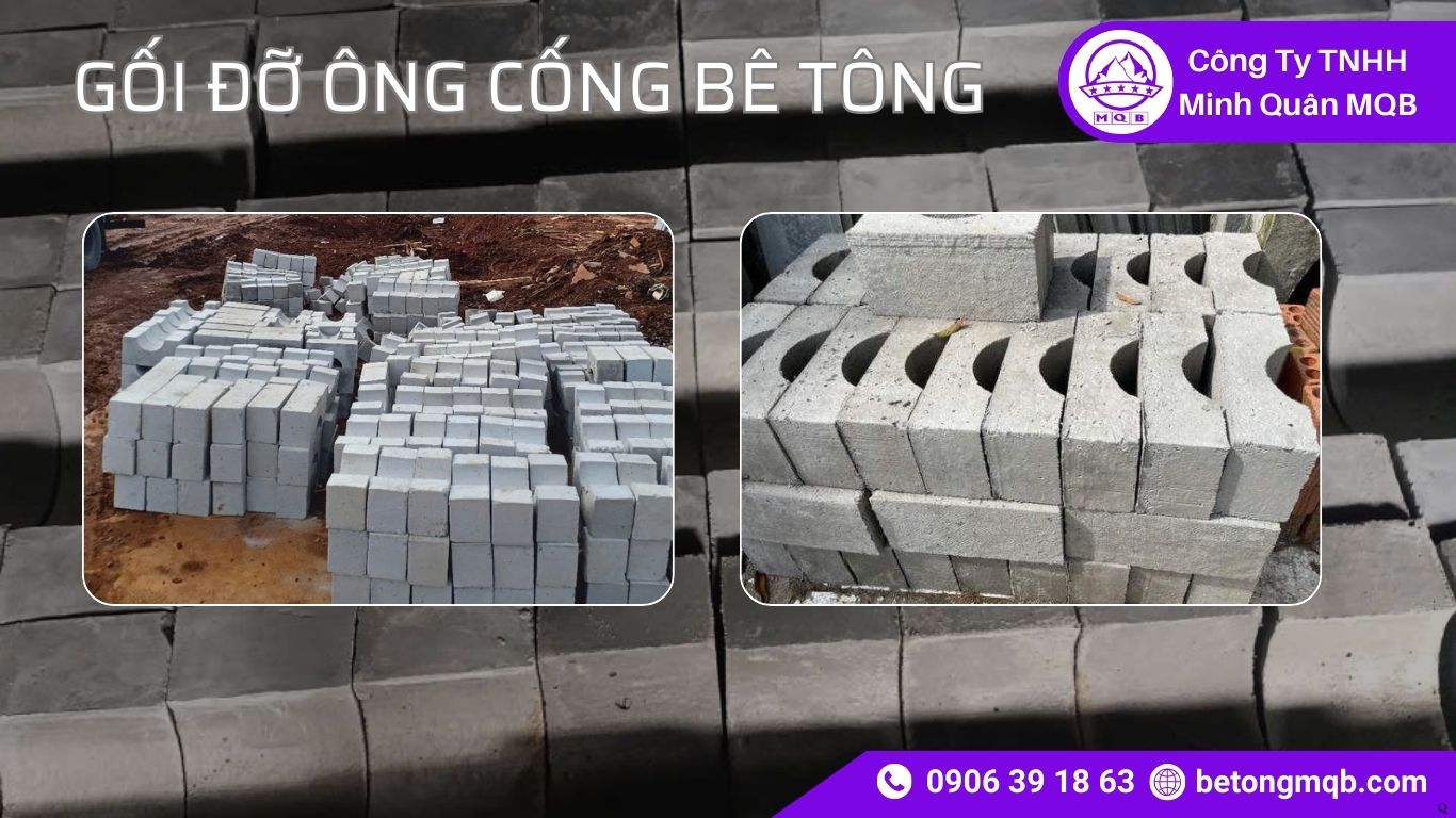 Kích thước gối đỡ ống cống bê tông D300–D2000 đạt chuẩn 2026 