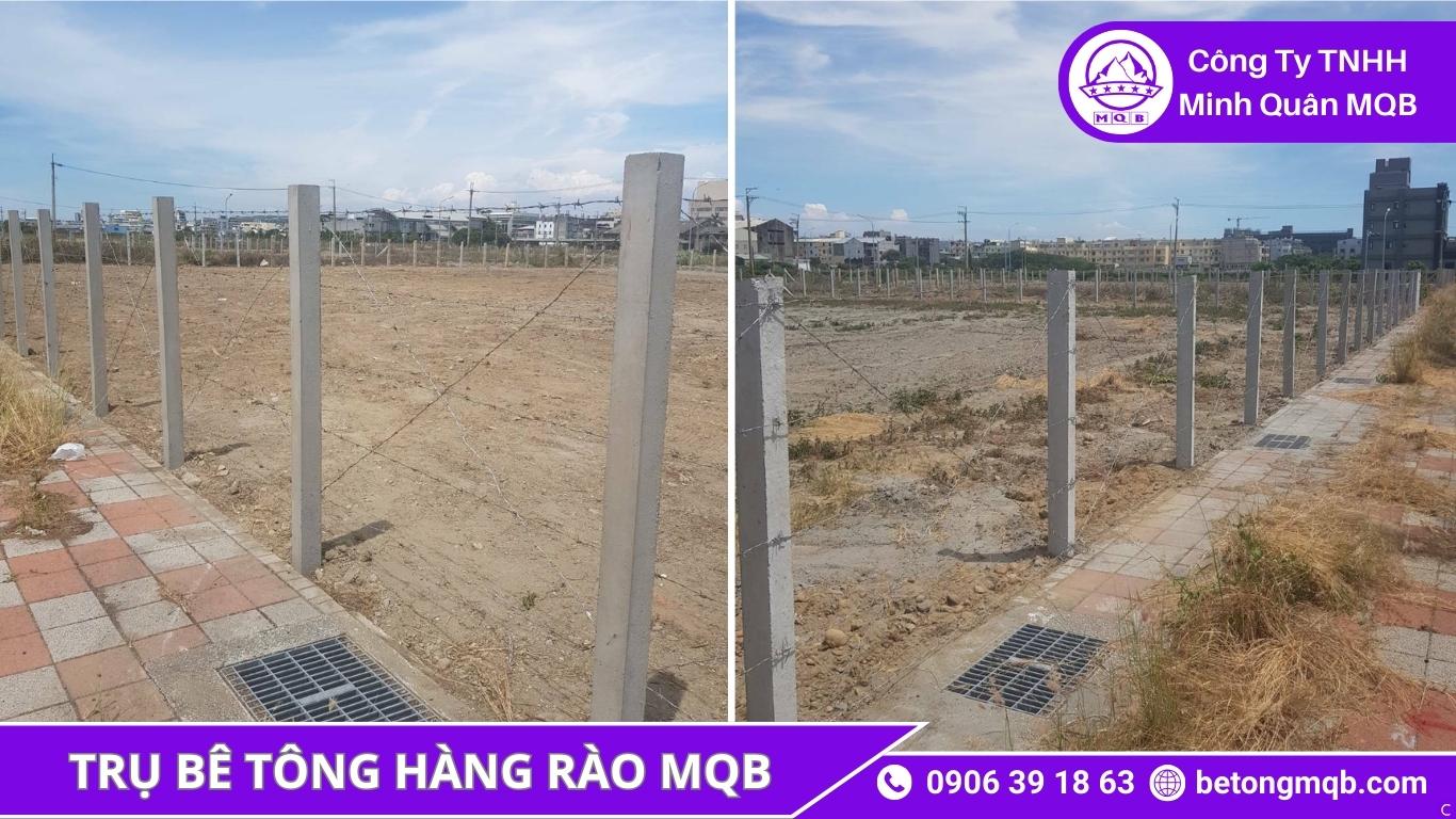 hàng rào đất nông nghiệp dùng trụ bê tông