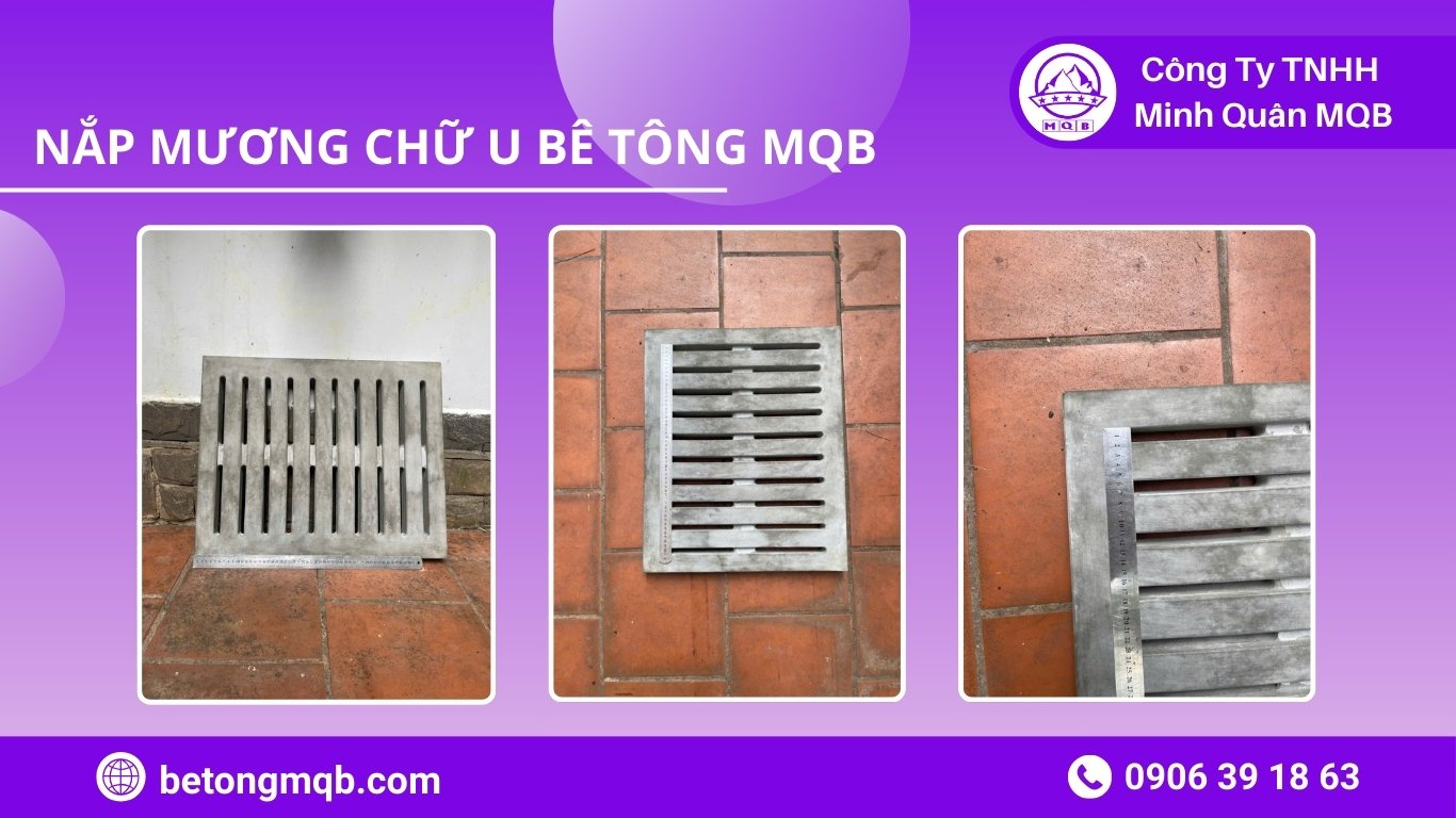 khe thoát nước trong cấu tạo tấm đan nắp mương chữ U