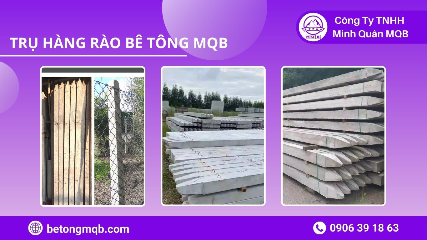 MQB cung cấp trụ bê tông hàng rào vườn cây