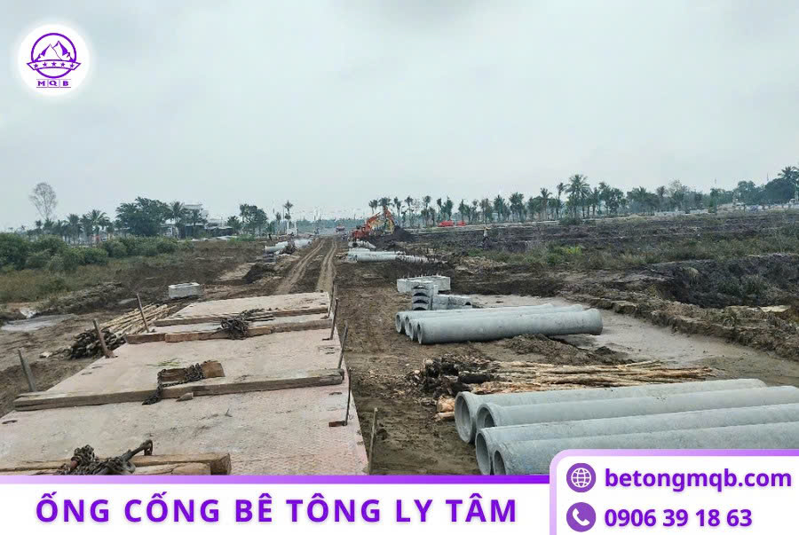 Ống Cống Ly Tâm Bê Tông Mác Cao Trong Dự Án Chống Ngập 2026–2030 | Bê Tông MQB 3 thi công ống cống ly tâm bê tông mác cao