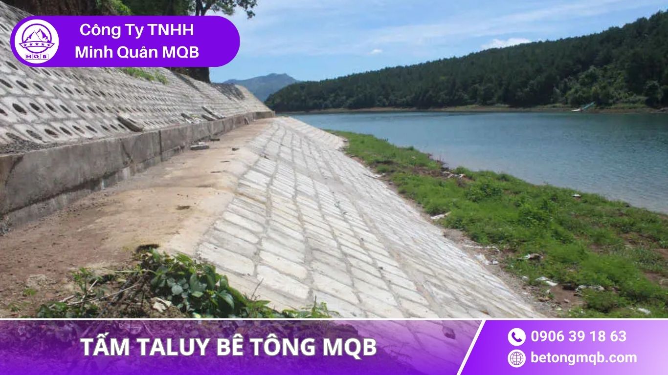 tấm taluy bê tông ven biển tại bãi sản xuất MQB