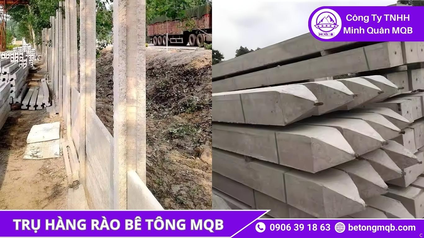 thi công trụ bê tông hàng rào an ninh