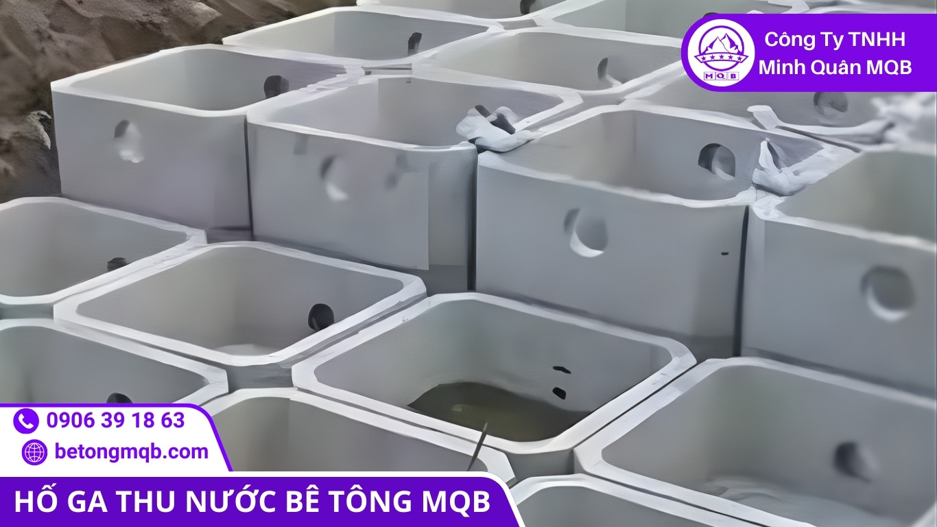 chi tiết hố ga thu nước thải phần nắp kín và gối tựa hạn chế rò mùi