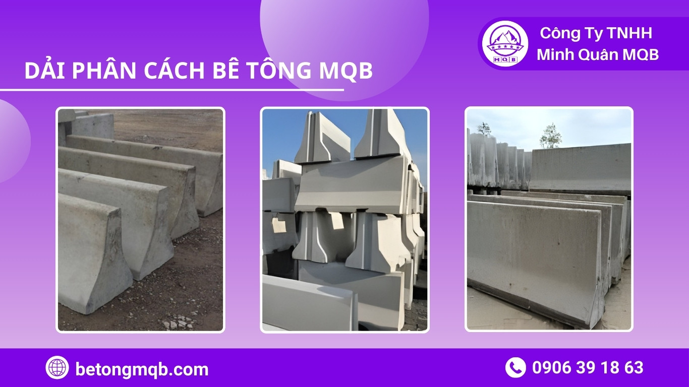 dải phân cách bê tông module hóa phản quang báo hiệu