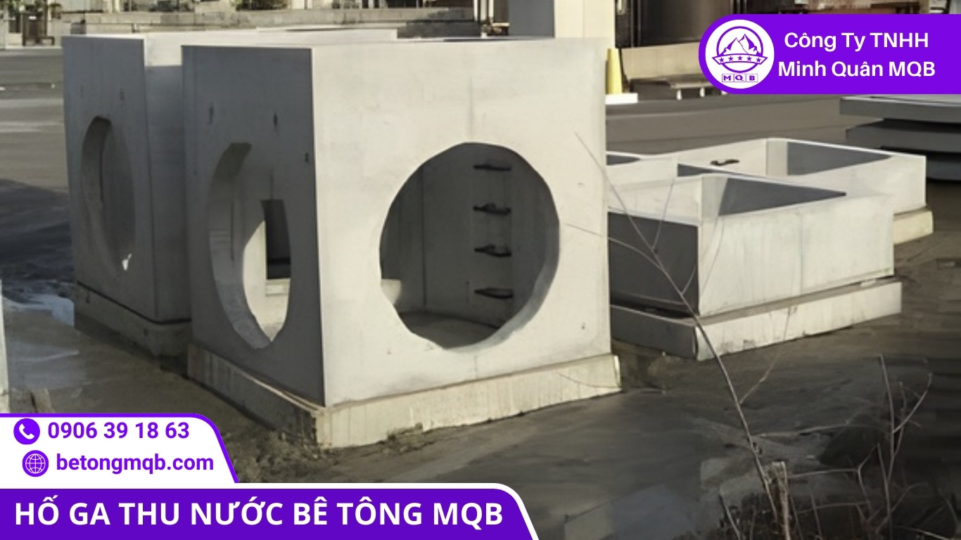 hố ga đúc sẵn lắp đặt tại công trình với cấu kiện đồng bộ và nắp phù hợp