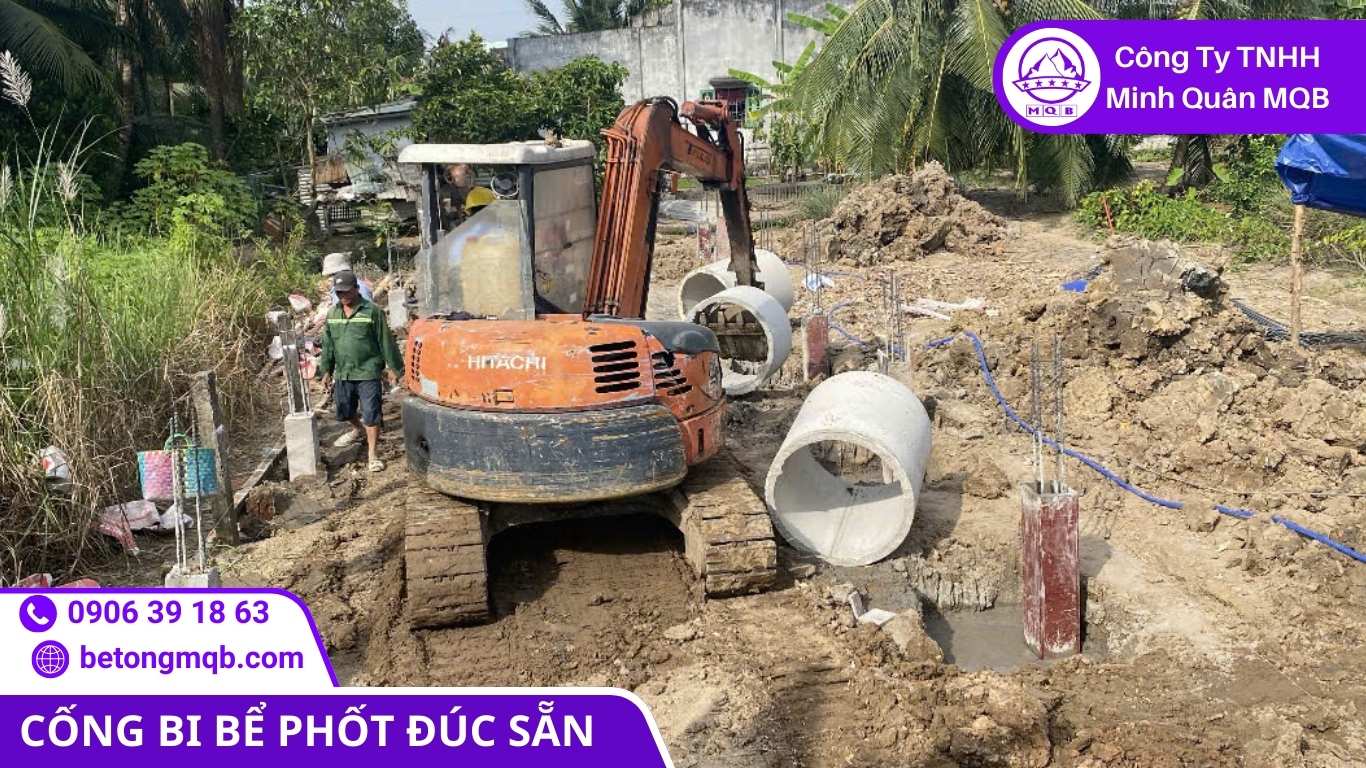 Kiểm tra thông hơi bể phốt cống bi trước bàn giao