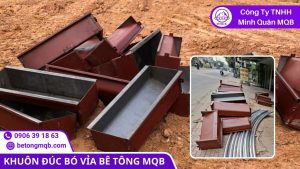 Bản vẽ kỹ thuật mô tả các kích thước khuôn bó vỉa chuẩn TCVN thường dùng trong xây dựng