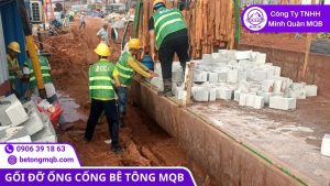 Kho bãi chứa gối cống bê tông cốt thép D1000 sẵn sàng giao cho dự án Đồng Nai