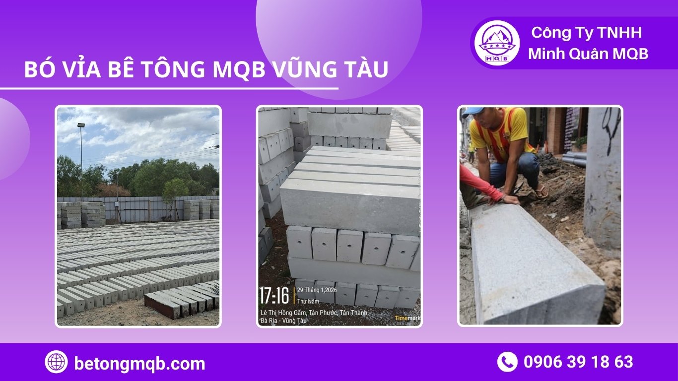 Kỹ sư MQB kiểm tra cường độ bê tông và kích thước hình học trước khi giao hàng.