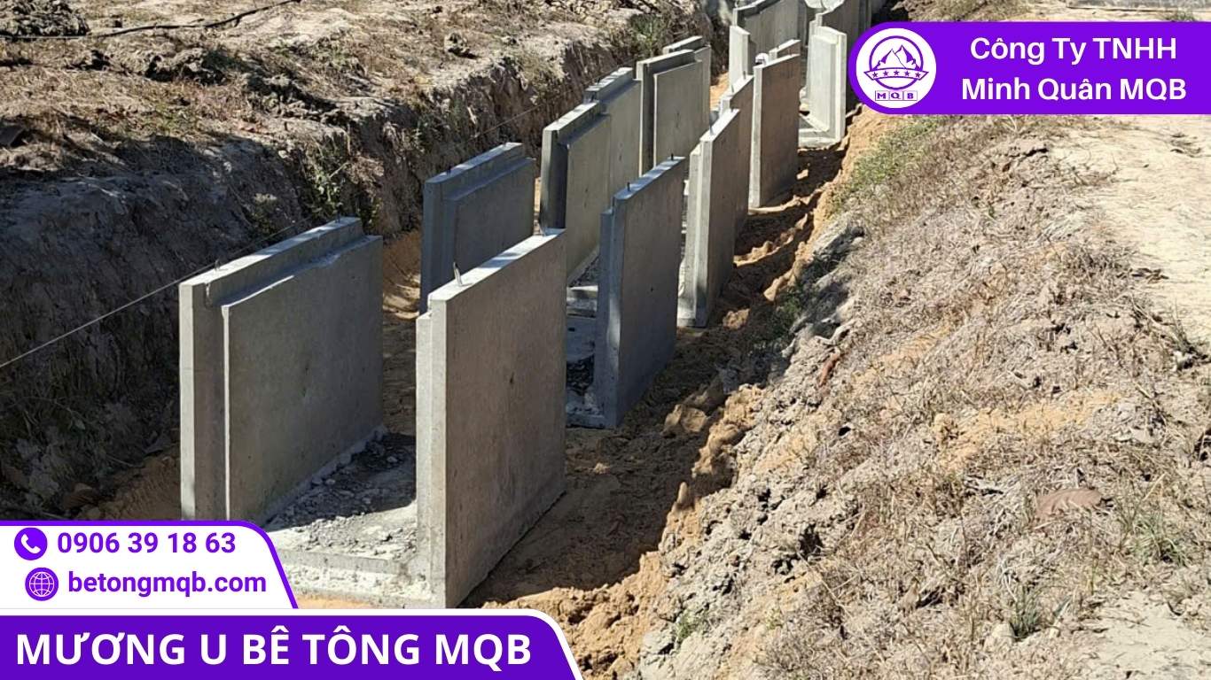 Kiểm tra độ dốc mương U chống đọng bùn bồi lắng