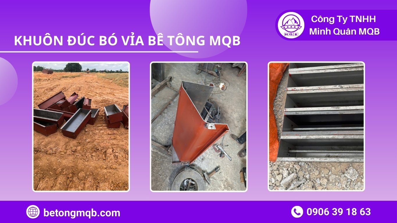 Tổng hợp các Kích thước khuôn bó vỉa chuẩn TCVN phổ biến nhất 2026 | Bê Tông MQB 4 Kỹ thuật viên kiểm tra kích thước khuôn bó vỉa lần cuối trước khi bàn giao cho khách hàng