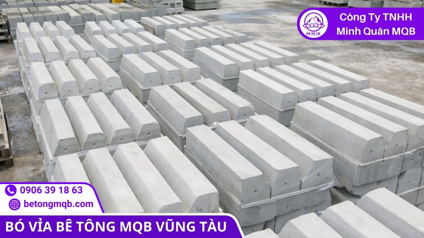 Thi công lớp móng lót bó vỉa bằng bê tông giúp tạo mặt phẳng chịu lực vững chắc.
