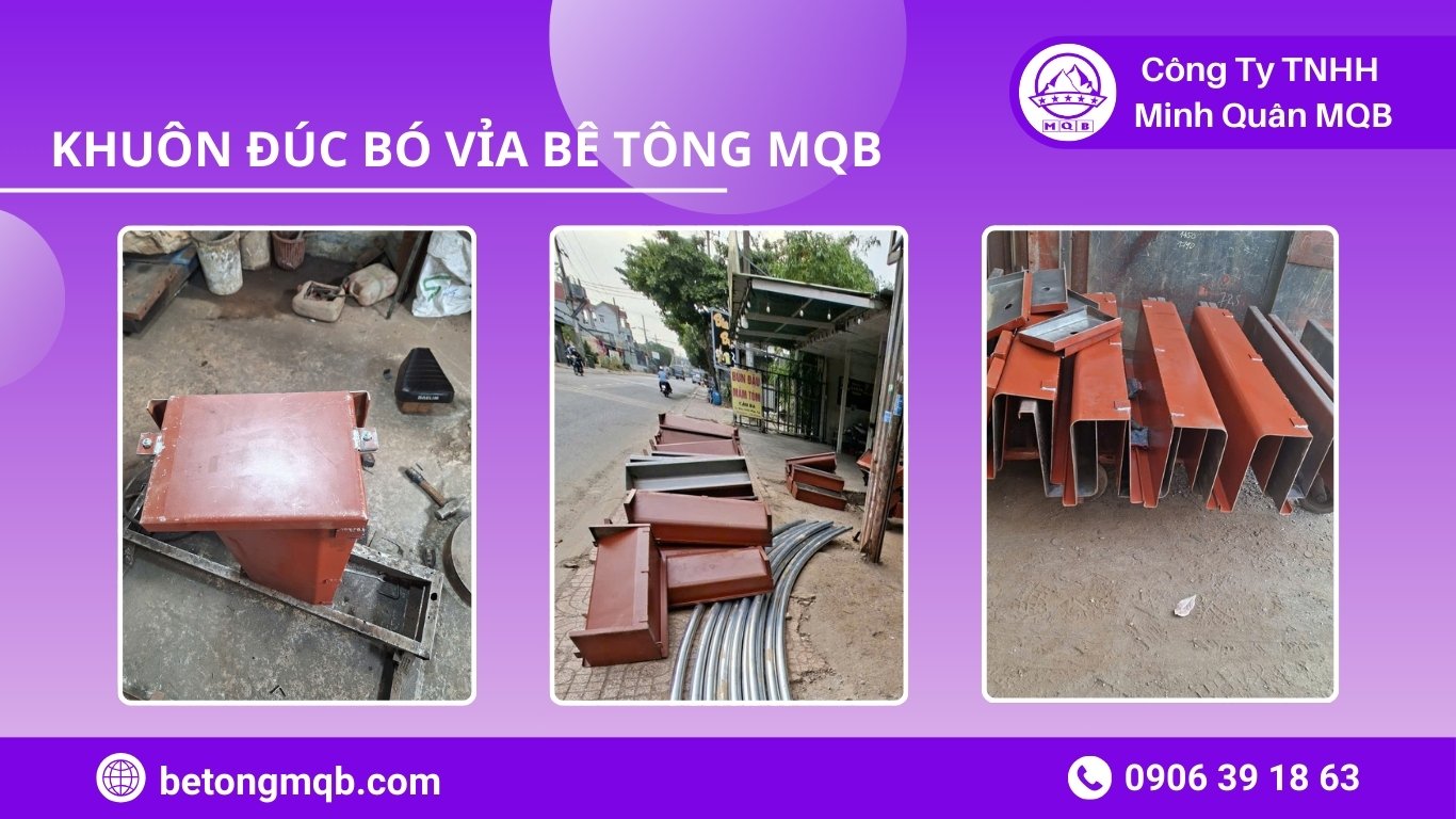 Dịch vụ Gia công khuôn bó vỉa theo bản vẽ 2026 | Bê Tông MQB 12 Đội xe tải MQB vận chuyển bàn giao khuôn bó vỉa gia công theo yêu cầu đến công trình