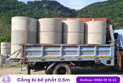 Bi D800 làm bể phốt bằng bê tông