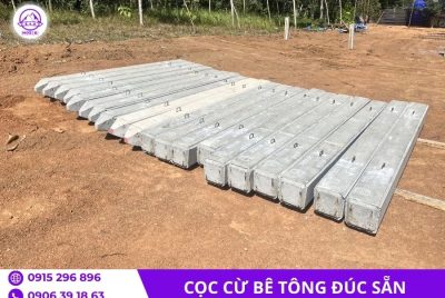 Cọc cừ bê tông vuông cho công trình thủy lợi 7 coc cu be tong vuong cho cong trinh thuy loi