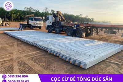 Cọc cừ bê tông vuông cho công trình thủy lợi 9 coc cu be tong vuong tai mien nam