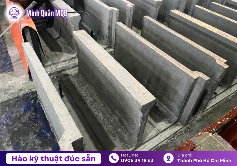Rãnh bê tông tại Cần Giờ cốt thép