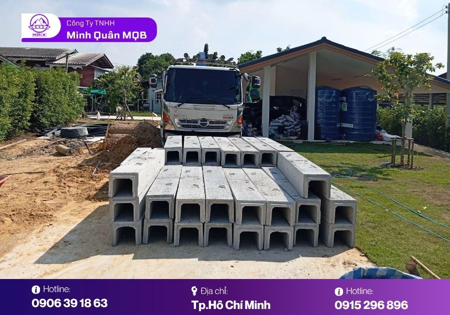 Rãnh chữ U đúc sẵn có cốt thép tại Tây Ninh 2 Rãnh chữ U đúc sẵn cao cấp