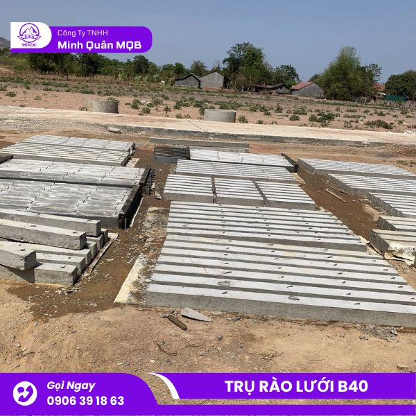 Trụ bê tông rào lưới B40