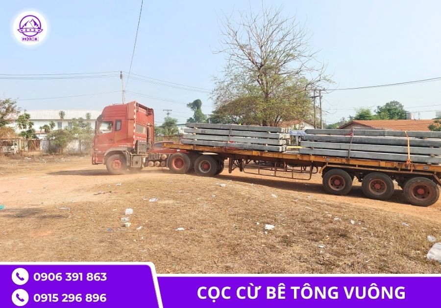 Đơn vị bán cọc vuông bê tông cốt thép tại TPHCM 2 Cọc vuông bê tông cốt thép đúc sẵn