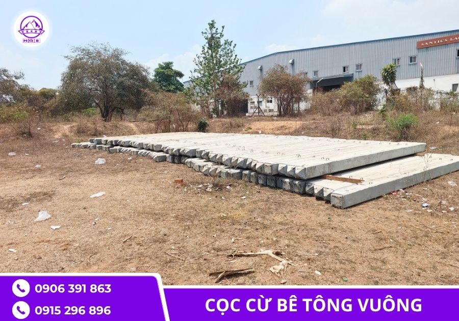 Đơn vị bán cọc vuông bê tông cốt thép tại TPHCM 1 Cọc vuông bê tông cốt thép
