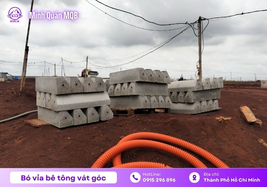 Bó vỉa hè vát góc theo bản vẽ