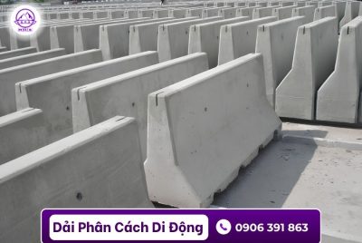 Dải phân cách tại Bình Thạnh đúc sẵn