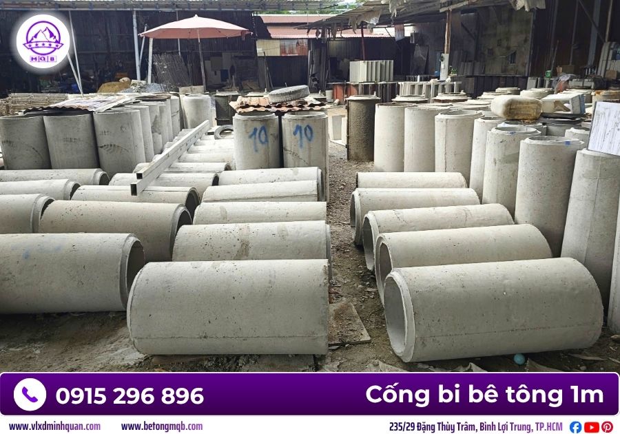 Cách bố trí bi cống D300 thoát nước cho KCN 1 Bi cống D300 thoát nước 1m