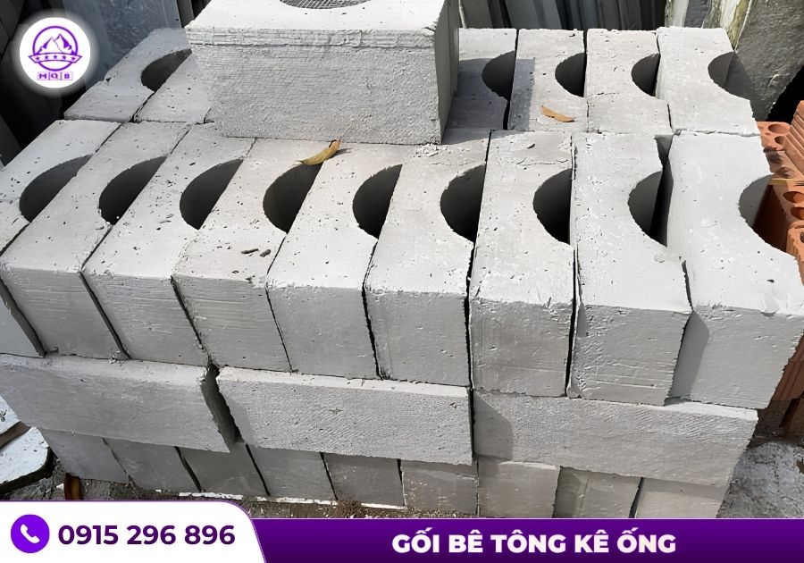 Hướng dẫn bố trí gối bê tông kê ống hợp lý 1 cach dung goi be tong ke ong