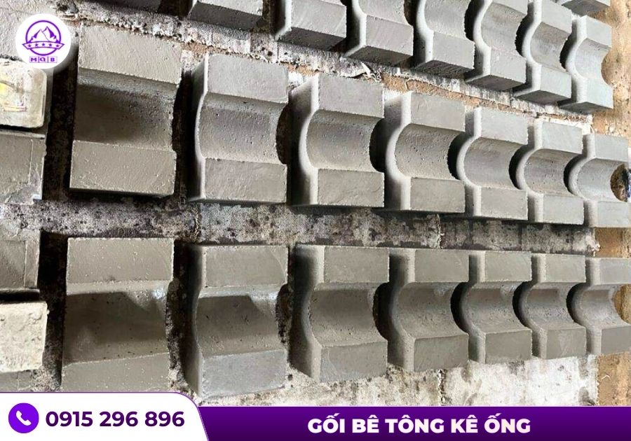 Hướng dẫn bố trí gối bê tông kê ống hợp lý 4 goi be tong ke ong duc san