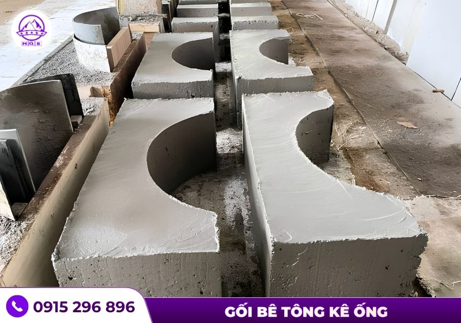 Hướng dẫn bố trí gối bê tông kê ống hợp lý 2 goi be tong ke ong pvc