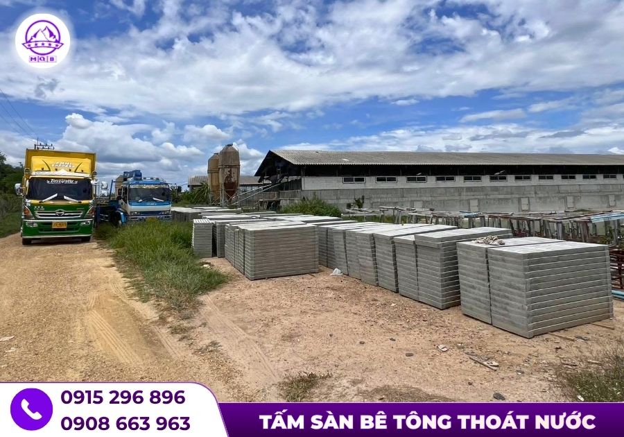 Tấm sàn bê tông thoát nước: Sản phẩm đáng dùng 2026 2 Tấm sàn bê tông thoát nước đúc sẵn