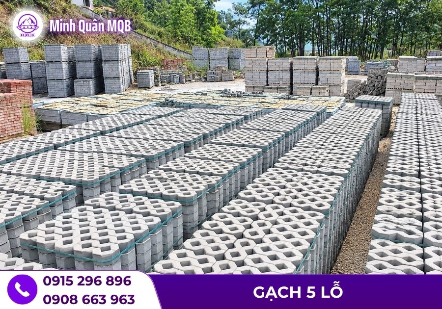 Gạch trồng cỏ 5 lỗ giúp giảm nhiệt vào mùa hè 4 Gạch 5 lỗ giá rẻ