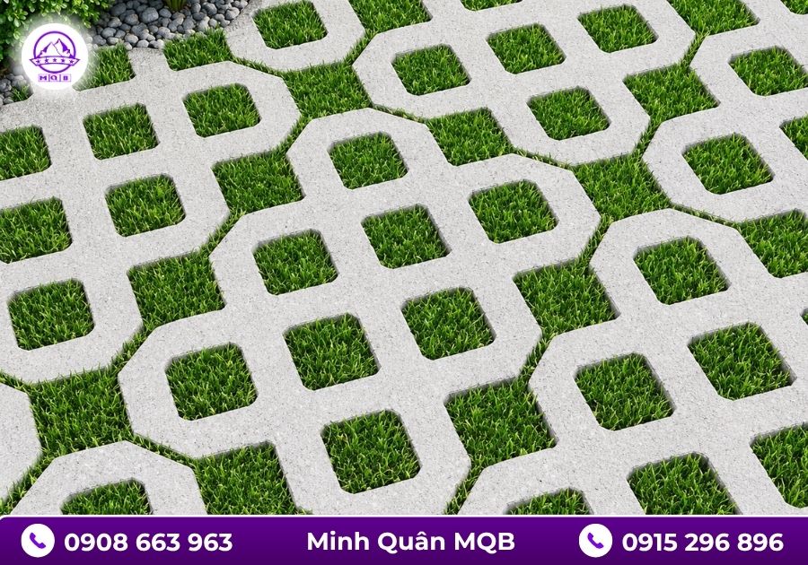Khi nào nên sử dụng gạch 8 lỗ thay cho nền lát kín? 4 Gạch 8 lỗ trồng cỏ