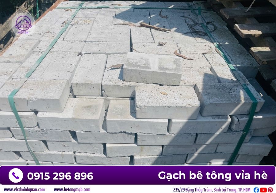 Gạch bê tông giả đá hình chữ nhật lát vỉa hè 13 gach be tong gia da chat luong