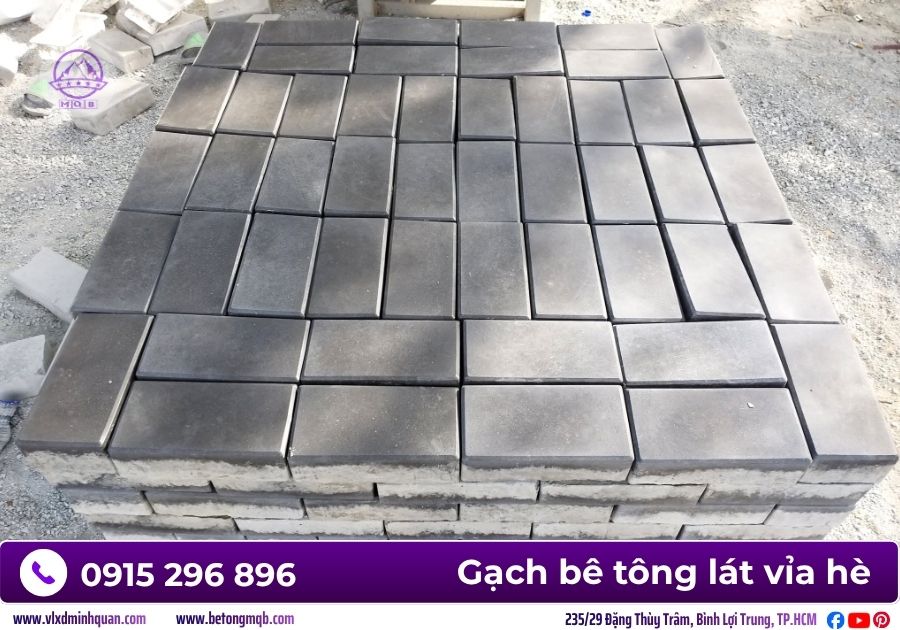 Gạch bê tông giả đá hình chữ nhật lát vỉa hè 11 gach be tong gia da lat via he