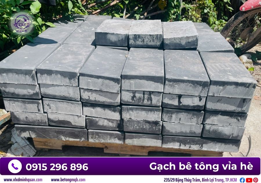 Gạch bê tông giả đá hình chữ nhật lát vỉa hè 12 gach be tong gia da mien nam
