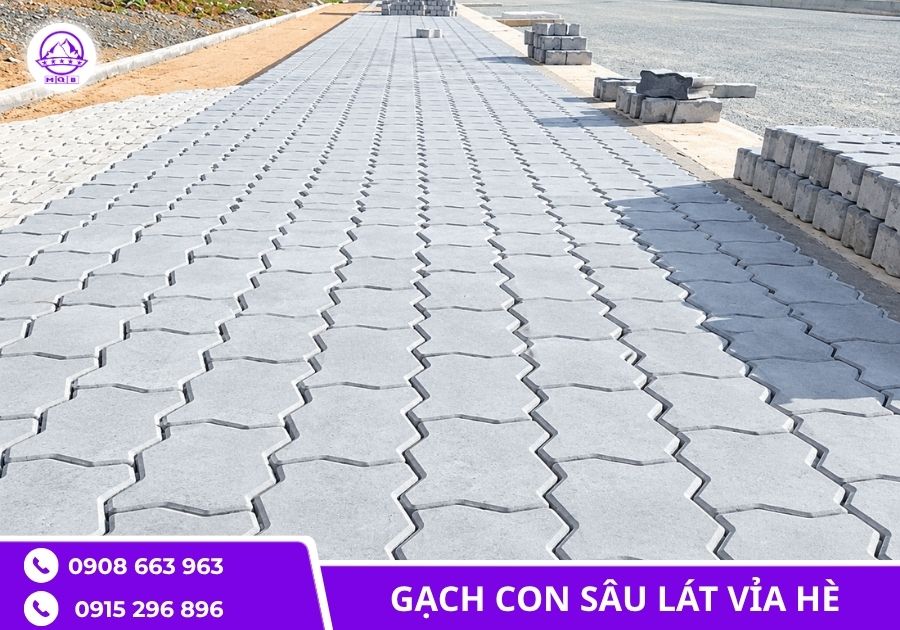 gạch con sâu lát vỉa hè