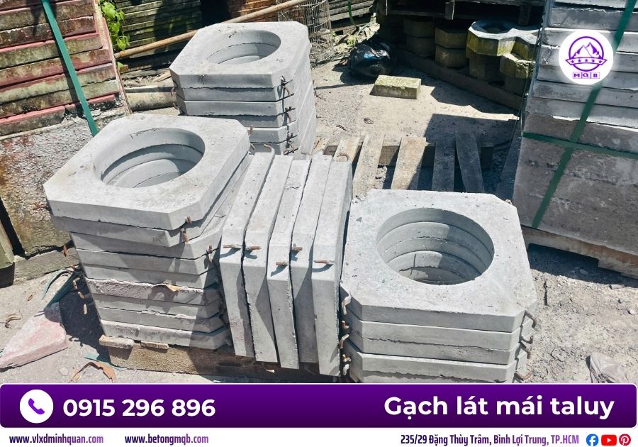 Gạch lát mái taluy đúc sẵn giá sỉ tại xưởng Minh Quân MQB 13 gach lat mai taluy chat luong